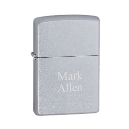 Classic Engraved Satin Chrome Zippo Lighter
