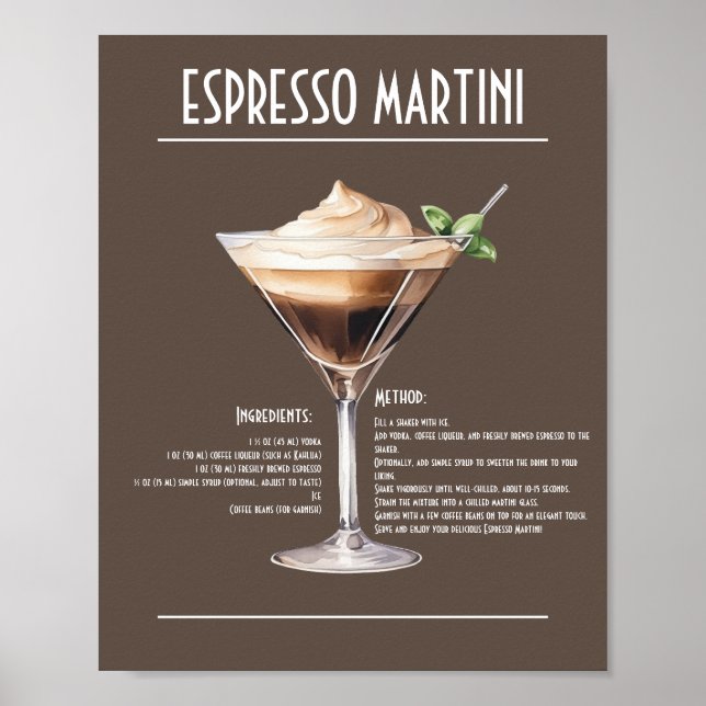 Classic Espresso Martini Recipe Poster (Framsidan)