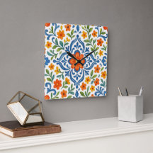 Classic Ethnic Mediterranean Blommigt Art Mönster