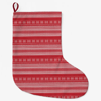 Classic Fair Isle Christmas Stocking Stor Julstrumpa