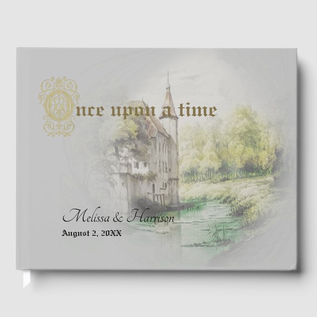 Classic Fairytale Castle Painting Guestbook Gästböcker (Framsida)