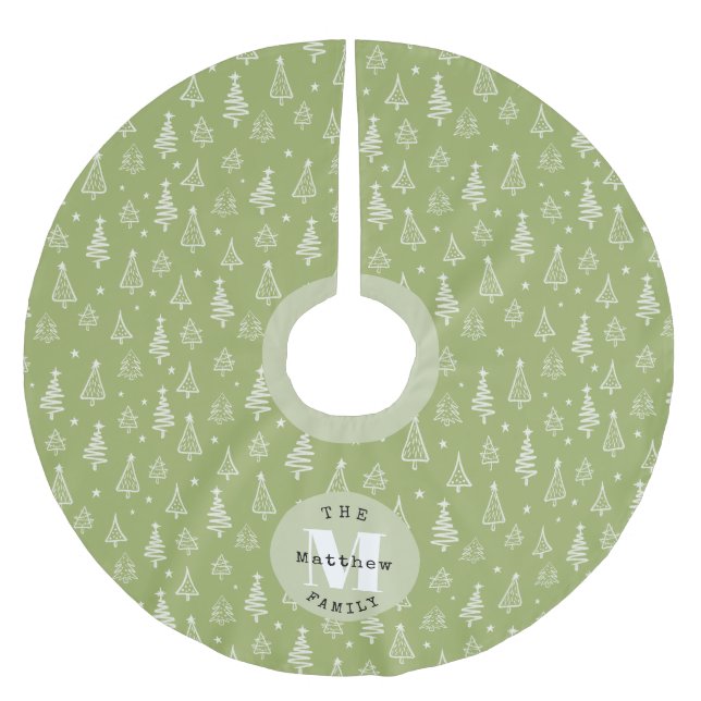 Classic Family Grönt Julgran Julgransmatta Borstad Polyester (Framsidan)