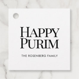 Classic Family Name Happy Purim Gåvor Etiketter