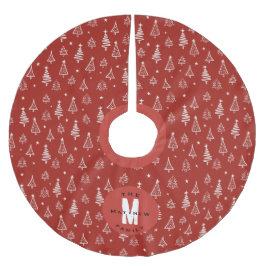 Classic Family Red Julgran Monogram Julgransmatta Borstad Polyester