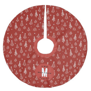 Classic Family Red Julgran Monogram Julgransmatta Borstad Polyester