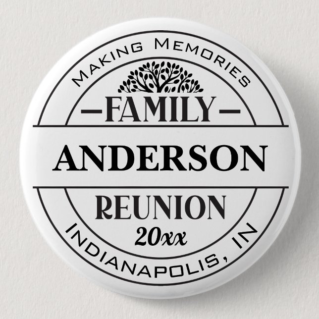 Classic Family Reunion Button Custom Text Badge Knapp (Skapare uppladdad)