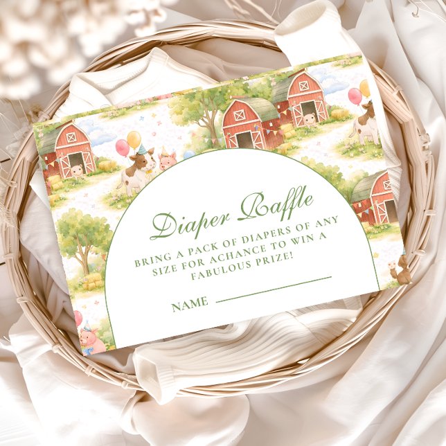 Classic Farm Animals Barnyard Diapper Raffle Tilläggskort (Skapare uppladdad)