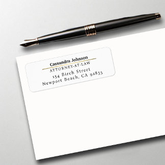 Classic Faux Guld Line Law Lawyer Adress Returadress Etikett