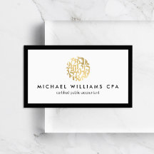 Classic Faux Guld Numbers Logotyp Accountant
