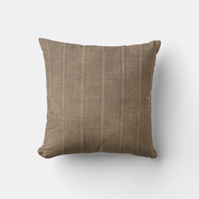 Classic Faux Linen Brown Kudde (Framsida)