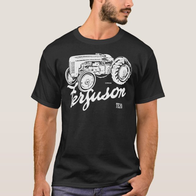 Classic Ferguson TE20 script and illustration Esse T Shirt (Framsida)