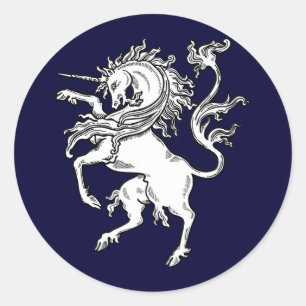 Classic Fierce Unicorn Runt Klistermärke