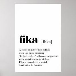 Classic Fika Definition Coffee Sweden Poster