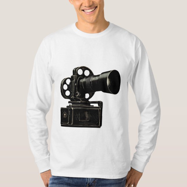 Classic Film Camera Silhouette T-Shirt (Framsida)