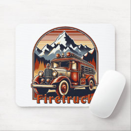 Classic Fire Truck & Mountain Mauspad Musmatta