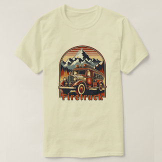 Classic Fire Truck & Mountain T Shirt