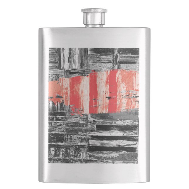Classic Flask – Red Pulse Abstract Design Fickplunta (Framsidan)