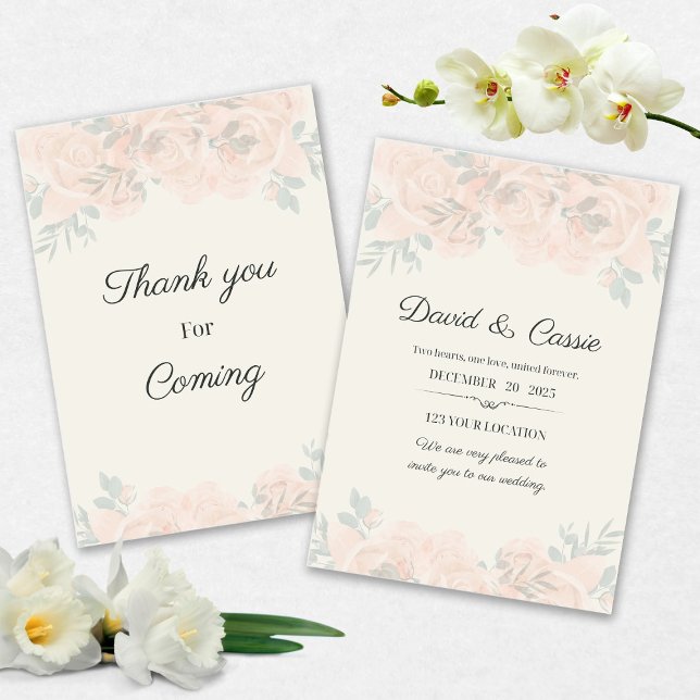 Classic Floral Wedding Invitation Inbjudningar (Skapare uppladdad)