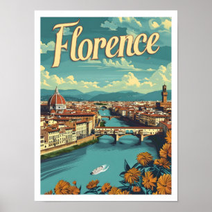 Classic Florence Italien Retro Vintage resor Poster