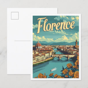 Classic Florence Italien Retro Vintage resor Vykort