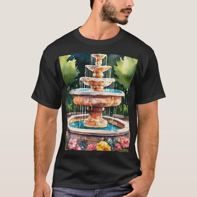 Classic Fontän Silhouette T-Shirt - Elegance och (Framsida)