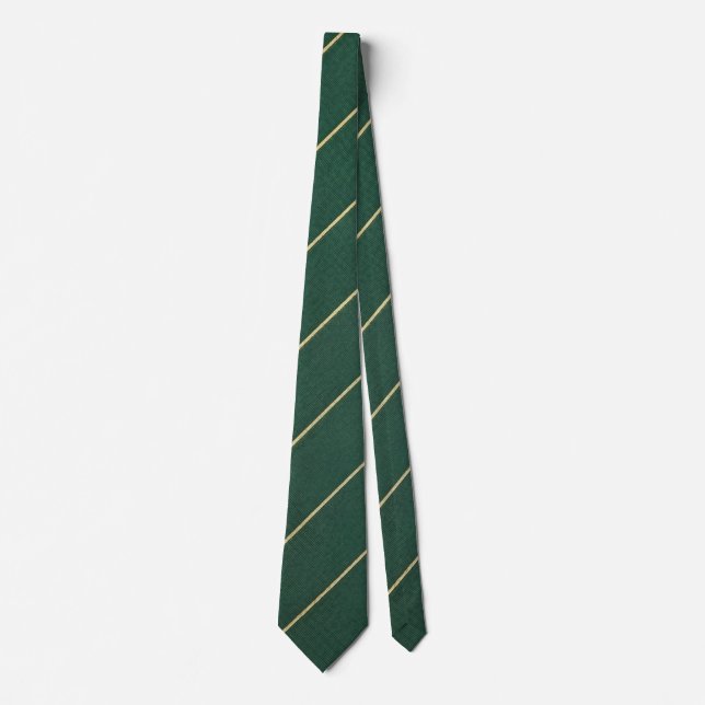 Classic Forest Green & Gold Striped Tie Slips (Framsida)