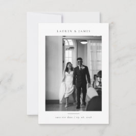 Classic Formal Wedding Photo Save the Date Spara Datumet