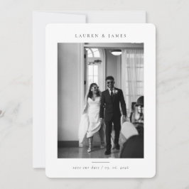 Classic Formal Wedding Photo Save the Date Spara Datumet