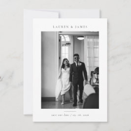 Classic Formal Wedding Photo Save the Date Spara Datumet