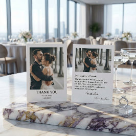 Classic Formal Wedding Photo Thank You Card Tack Kort
