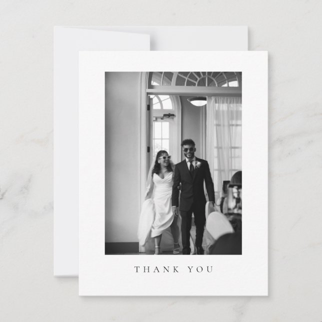 Classic Formal Wedding Photo Thank You Card Tack Kort (Framsida)