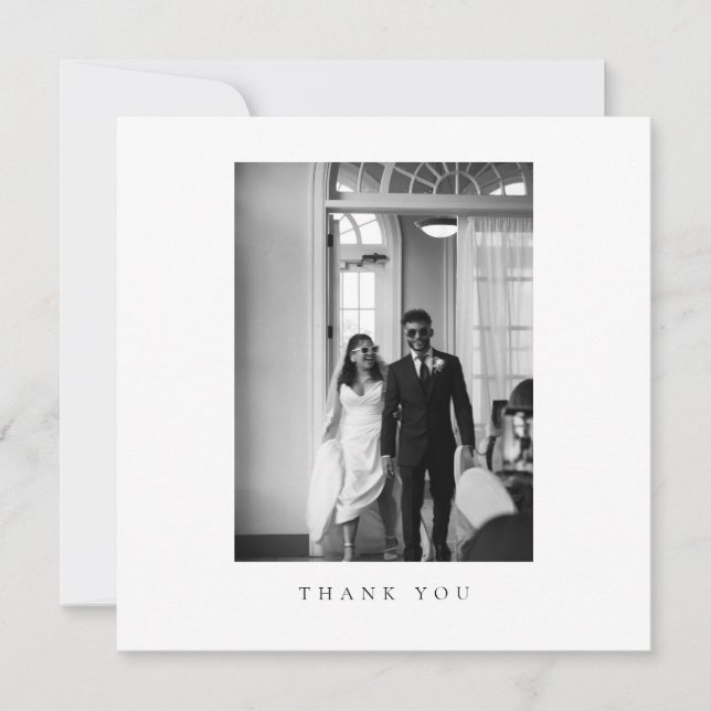 Classic Formal Wedding Photo Thank You Card Tack Kort (Framsida)