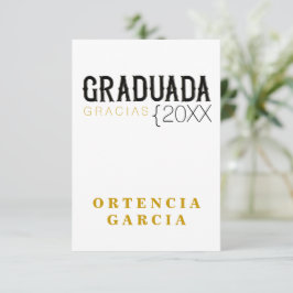 CLASSIC FORMELLT Graduada GRACIAS-kort Tack Kort