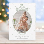 Classic Frame Season's Greetings Photo         Julkort<br><div class="desc">This flat christmas | holiday card features a simple sage green vintage frame with a photo.  For more advanced customization of this design,  please click the BLUE DESIGN TOOL BUTTON above!</div>