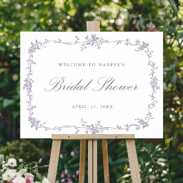 Classic French Lavender Bridal Shower Welcome Poster