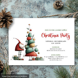 Classic Funny Santa Red Green Holiday Invitation Inbjudningar