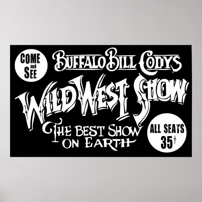 CLASSIC GAMMALA VÄSTERN BUFFALO BILL BANNER POSTER (Framsidan)