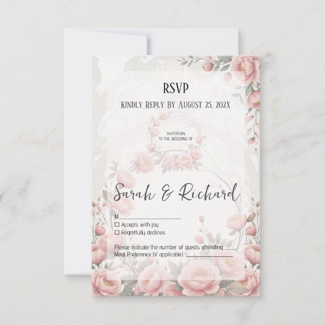 Classic Garden Wedding Romantic Blommigt OSA Kort (Framsida)