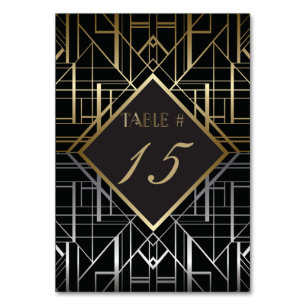 Classic Gatsby Deco Bröllop Bordsnummer
