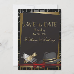 Classic Gatsby Deco Bröllop spara datum Datumet