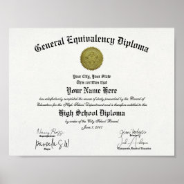 Classic General Equivalency High School Diploma Poster