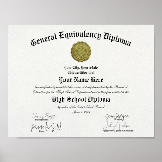 Classic General Equivalency High School Diploma  Poster (Framsidan)