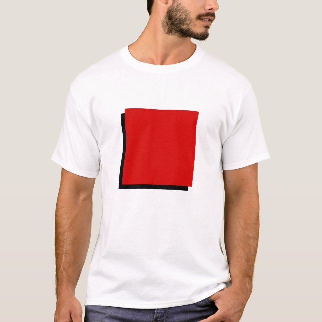 Classic Geometric Bauhaus Red Square T Shirt (Framsida)