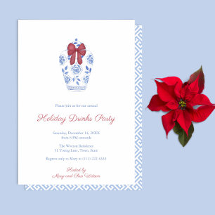 Classic Ginger Burk Red Bow Helgdagar Party Inbjudningar