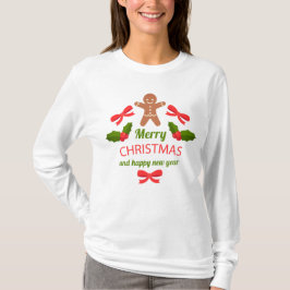 Classic Gingerbread Christmas Long Sleeve USA T Shirt
