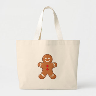 Classic Gingerbread Man Christmas Tote Bag Jumbo Tygkasse