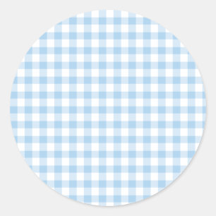 Classic Gingham Baby blue Runt Klistermärke