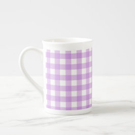 Classic Gingham Check Play Mönster Lilac Benporslin Mugg