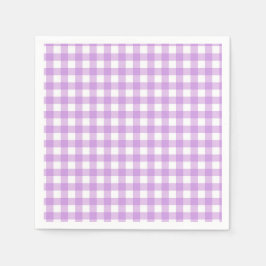 Classic Gingham Check Play Mönster Lilac Pappersservett