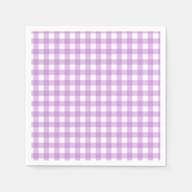 Classic Gingham Check Play Mönster Lilac Pappersservett (Framsidan)